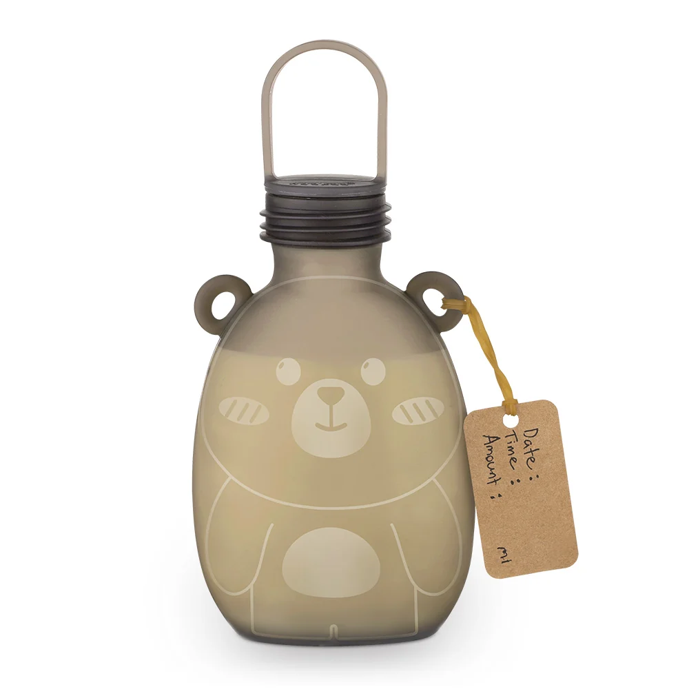 Haakaa Happii Bear Silicone Milk Storage Bag (9oz/260ml) (Pack of 4)