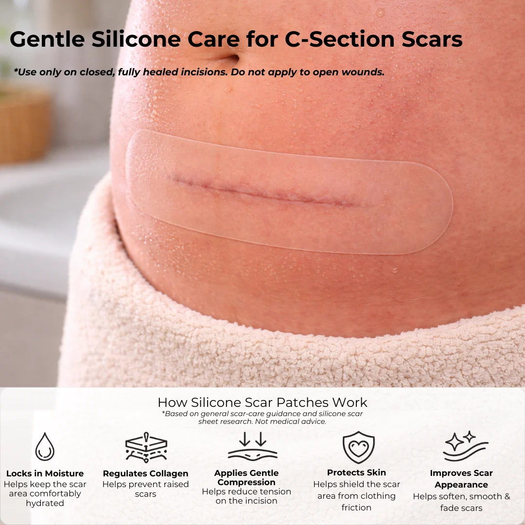 Haakaa Mom C-Section Scar Silicone Patches - 6-PK (3 x 0.5mm + 3 x 1mm) - Image 2