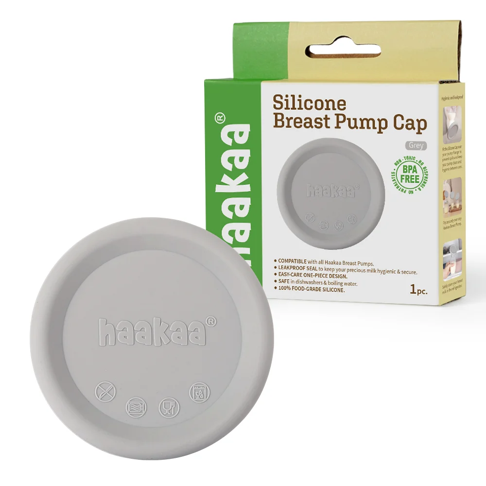 Haakaa Silicone Breast Pump Lid - Grey - Image 5