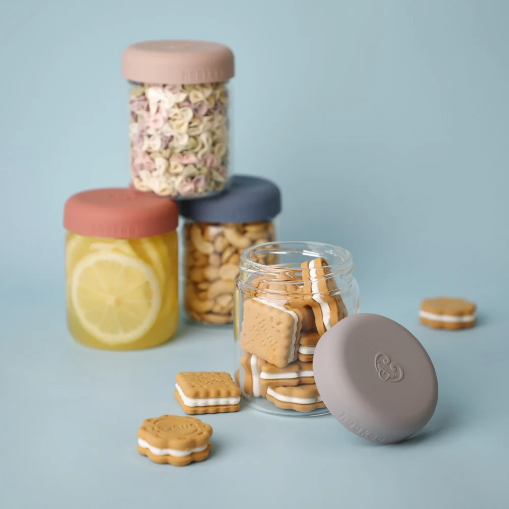 Haakaa Sealed Glass Storage Jar Set - 4 x 4oz + 2 x 7 oz Glass Jars - Image 4