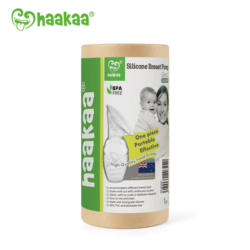 Haakaa Gen 1 Silicone Breast Pump 4 oz and Silicone Flower Stopper Set - Image 5
