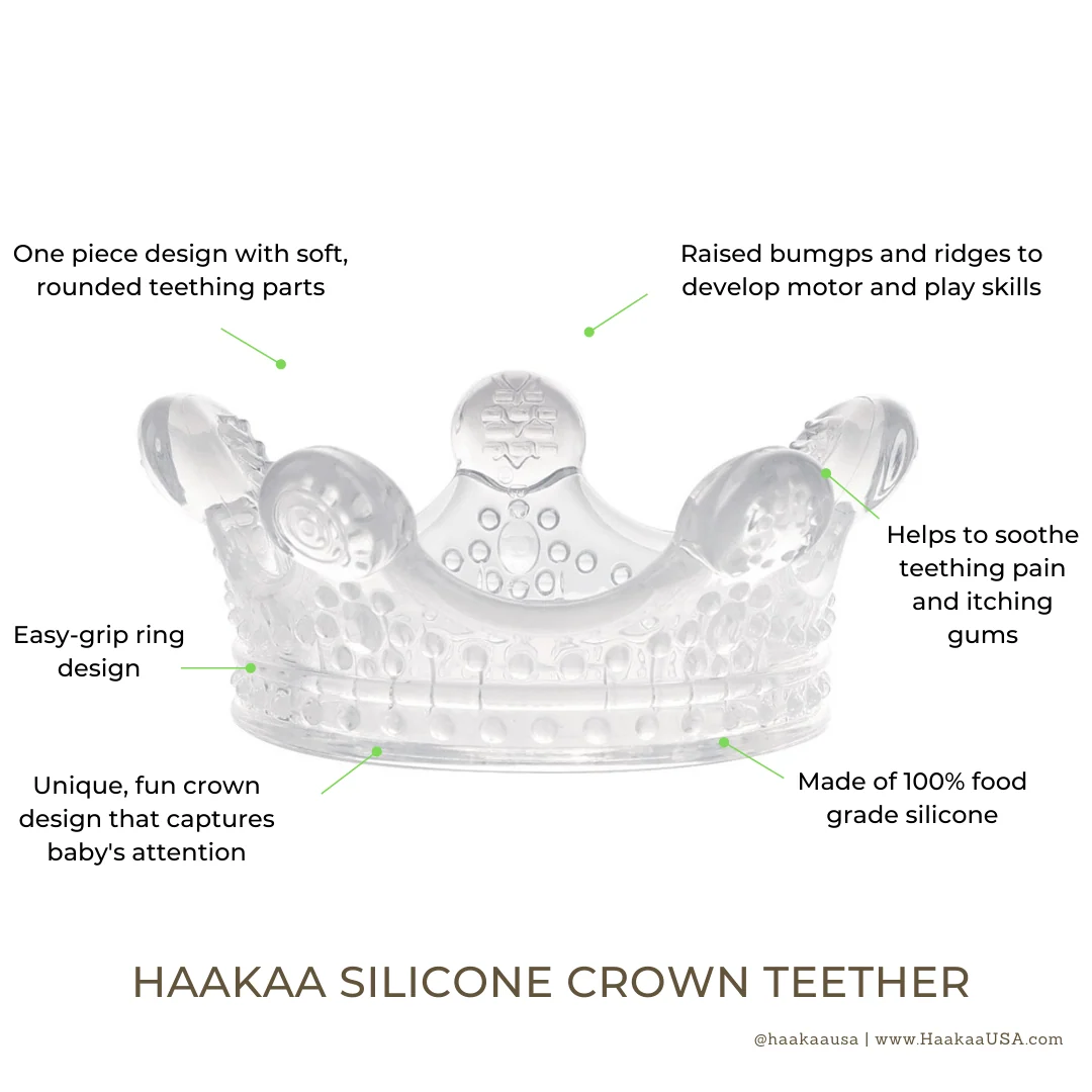 Haakaa Silicone Crown Teether 1 PK - Clear - Image 3
